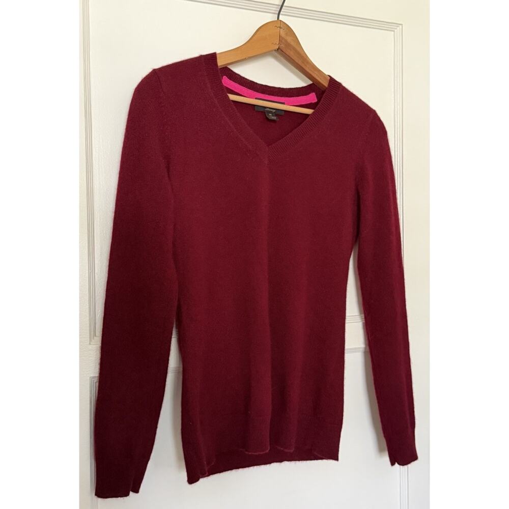 Charter Club 100% Cashmere Burgundy V Neck Sweater Womens X Small Luxury Knit XS